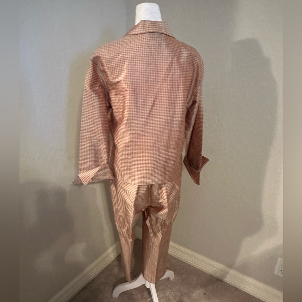 Tan Checkered Two-Piece Set - Picture 4 of 7